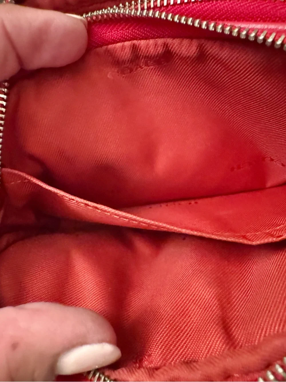 Coach Pebble Leather Red Camera Crossbody Bag Double Zip
